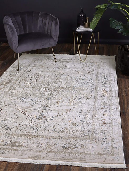 London Vintage Medalion Beige Multi Rug - ADORE RUGS and FLOORING